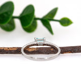 Eve 14K White Gold Afghani Paraiba Color Tourmaline Diamond Ring | EM 5x3mm