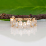 14K yellow gold pear lab grown diamond band