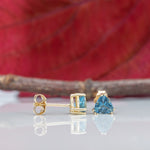 14K yellow gold aquamarine earrings