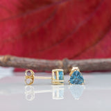 14K yellow gold aquamarine earrings