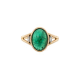 2.4Ct Zambian Emerald Ring with Diamond Accents in Solid 14K Gold – Oval Cut 11x8mm Vivid Green Gemstone Ring