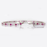 Bella 14K Solid Gold Ruby, Pink Sapphire & Diamond Tennis Bracelet | RD 2.6mm | Customizable