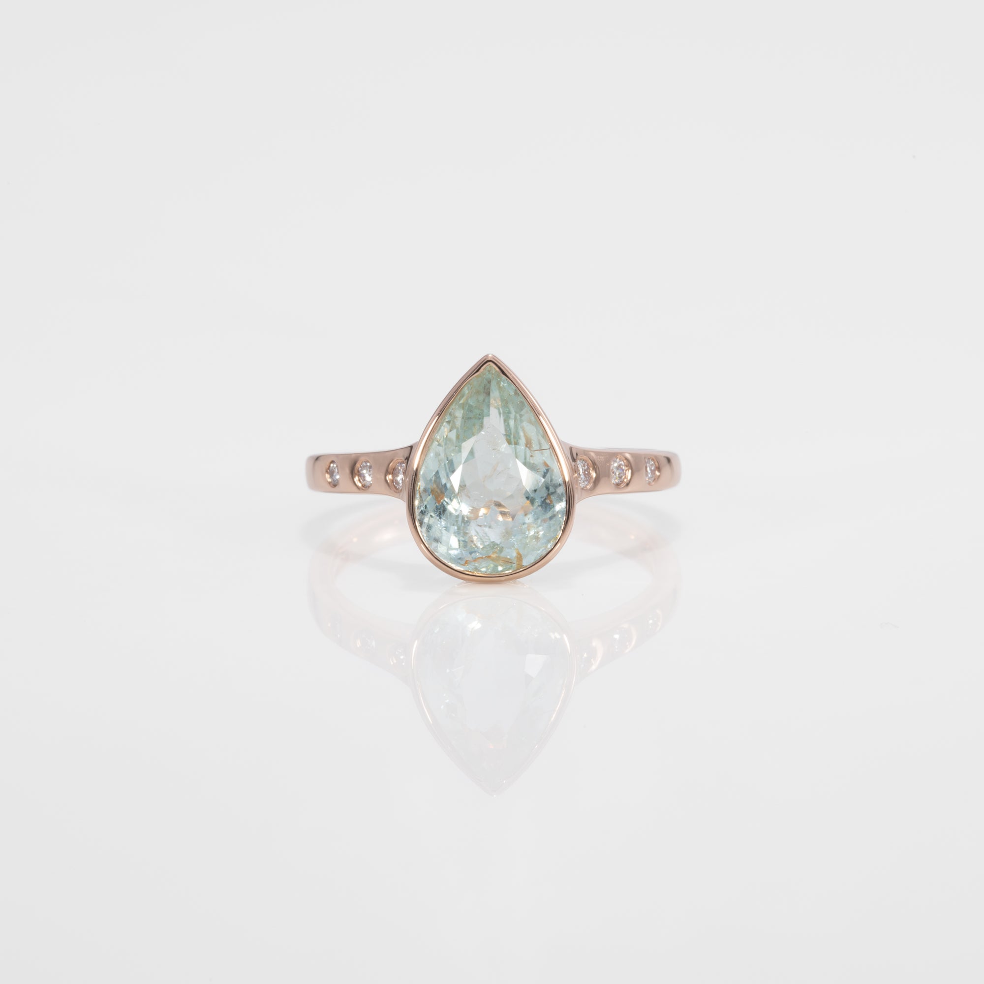 14K rose gold paraiba tourmaline ring