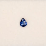 0.59 carat natural blue sapphire, pear 6x5mm loose gemstone