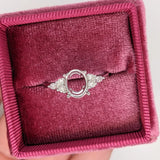 Gigi 14k Solid Gold Ring Setting  W Natural Diamond Accents | Oval 7x5mm 8x6mm 9x7mm 10x8mm