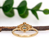 Millie 14k Yellow Gold Blue Diamond and White Diamond Ring | Round 4.6mm