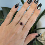 14K yellow gold red spinel ring with pink sapphire accents