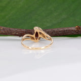 14K yellow gold orange spinel estate solitaire ring