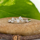 Natural Diamond Asymmetrical Band Ring in Solid 14K Gold – Unique Cluster Design, Modern Stackable Statement Ring