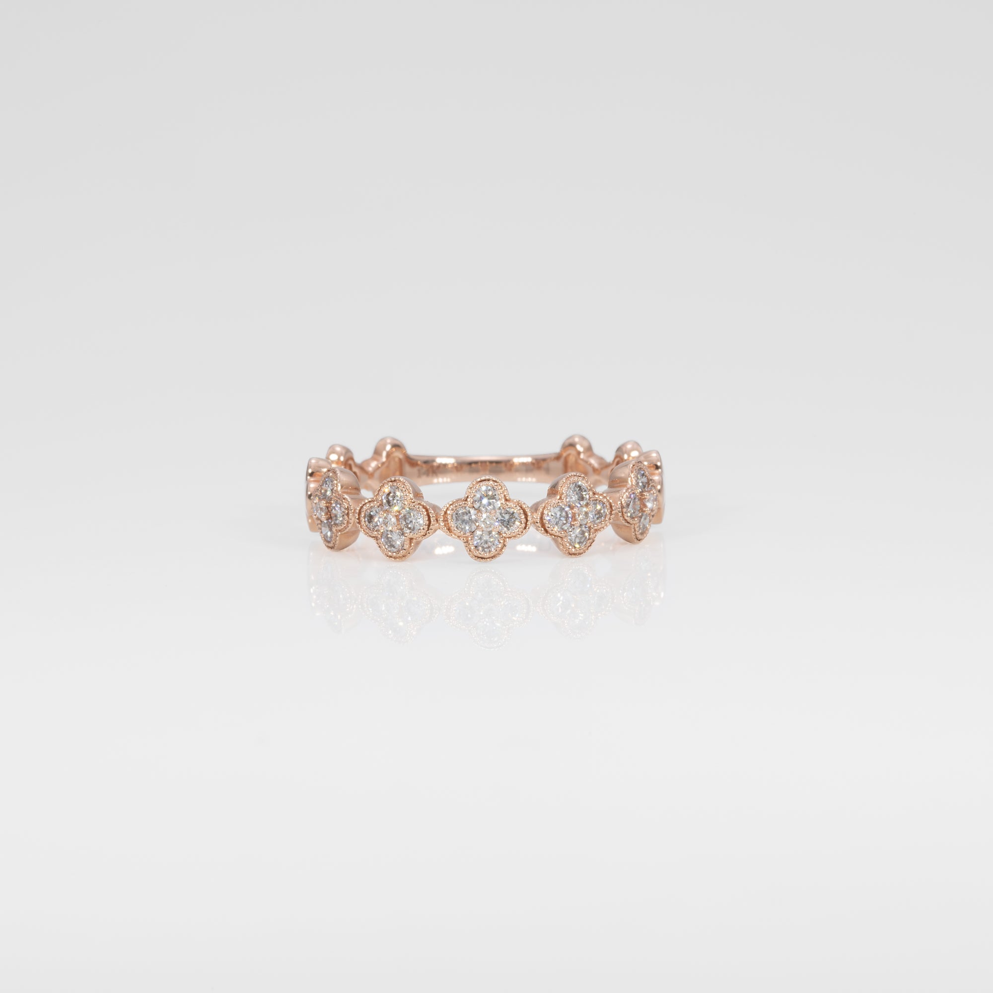 14K rose gold diamond band