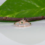 14K rose gold alexandrite ring with diamond accents