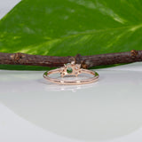 14K rose gold alexandrite ring with diamond accents