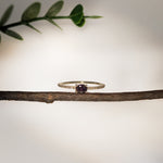 natural color change alexandrite engagement ring in 14k yellow gold | oval 4x3mm