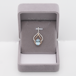 14K white & rose gold aquamarine pendant