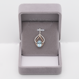 14K white & rose gold aquamarine pendant