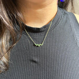 Monika 14K Yellow Gold Tsavorite Garnet Necklace | Attached Chain