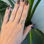 14K white & rose gold diamond semi-mount ring
