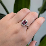 Divya 14K White Gold Purple Spinel Diamond Ring | Oval Shape 8x6mm