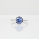 Skye 1.9Ct Tanzanite Ring with Natural Diamonds Accents: Solid 14K Gold, Round 7mm