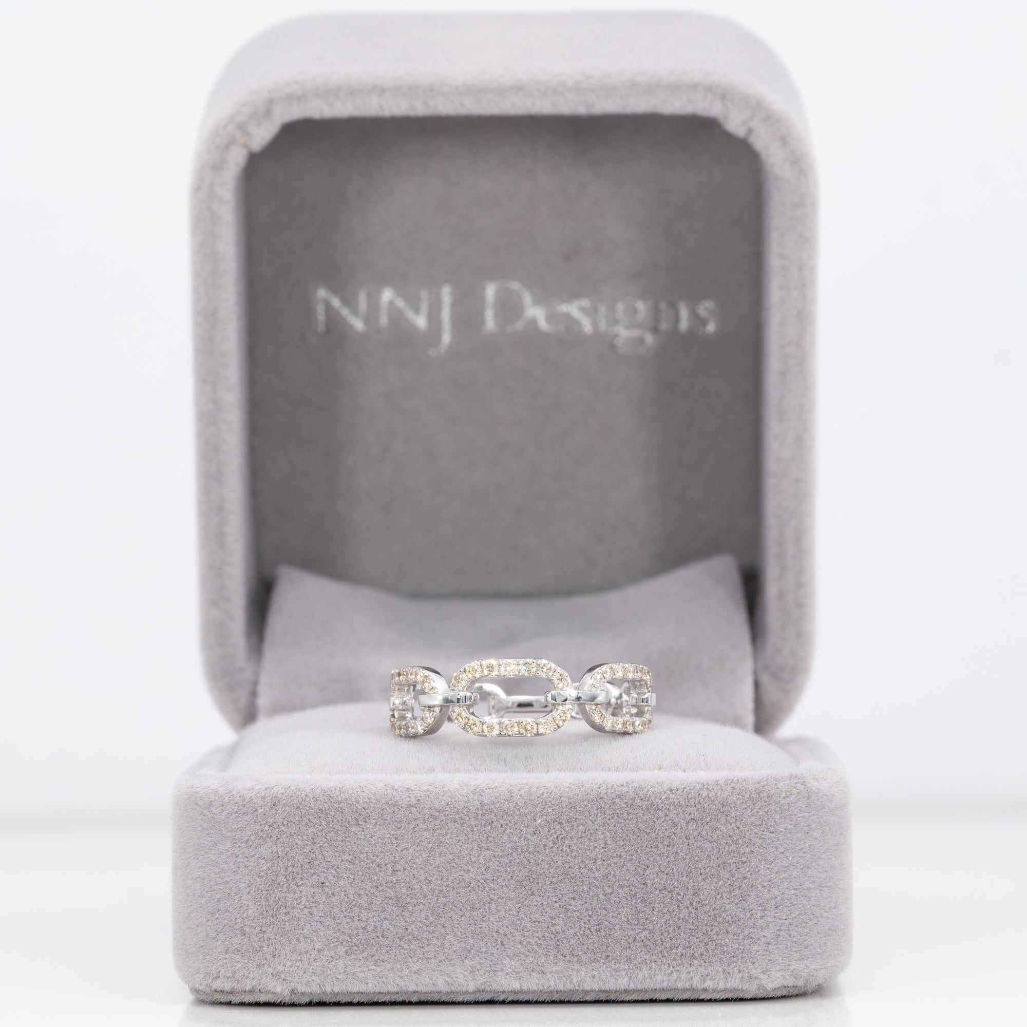 14K white gold diamond band