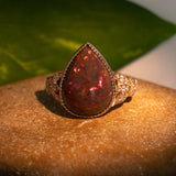 Briar Solid 14K Gold Ethiopian Black Opal Ring with Natural Diamonds Accents