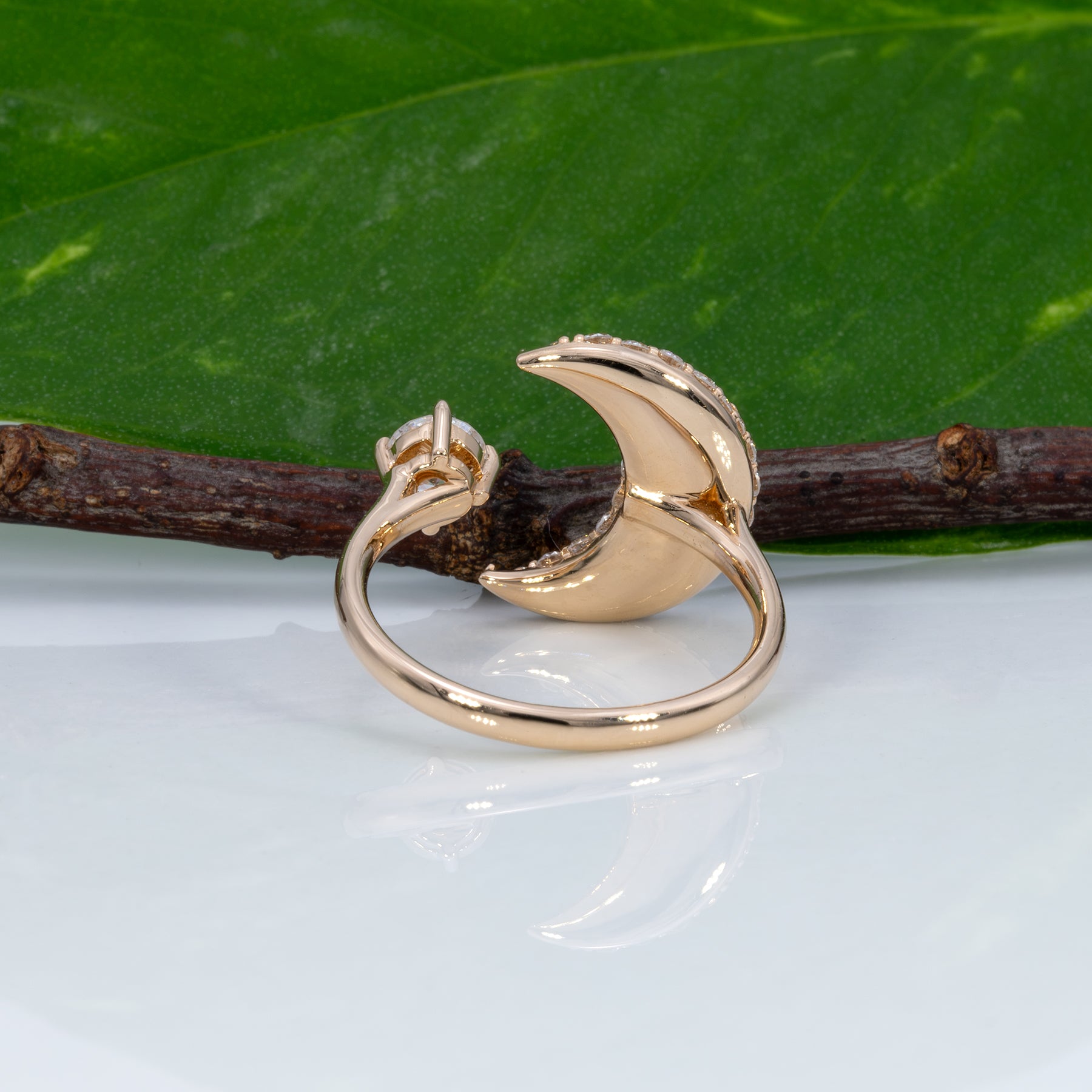 14K yellow gold lab grown diamond cluster ring