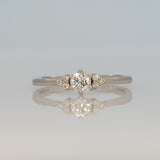 Earth Mined Diamond Ring with Diamond Accents in Solid 14K Gold – Minimalist Round 4mm Fine Jewelry Ring