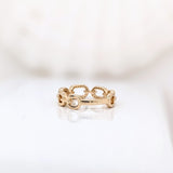 Minimalist Diamond Chain Band Ring in 14K Gold: Modern Fine Jewelry