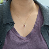 Ridhima 1Ct Rubellite Tourmaline Pendant with Natural Diamond Accents in Solid 14K Gold:  Elegant Pink Gemstone Pendant