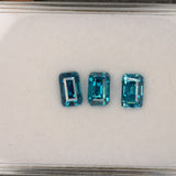 natural cambodian blue zircon emerald cut loose gemstone