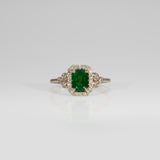 14K Yellow Gold Zambian Emerald Ring