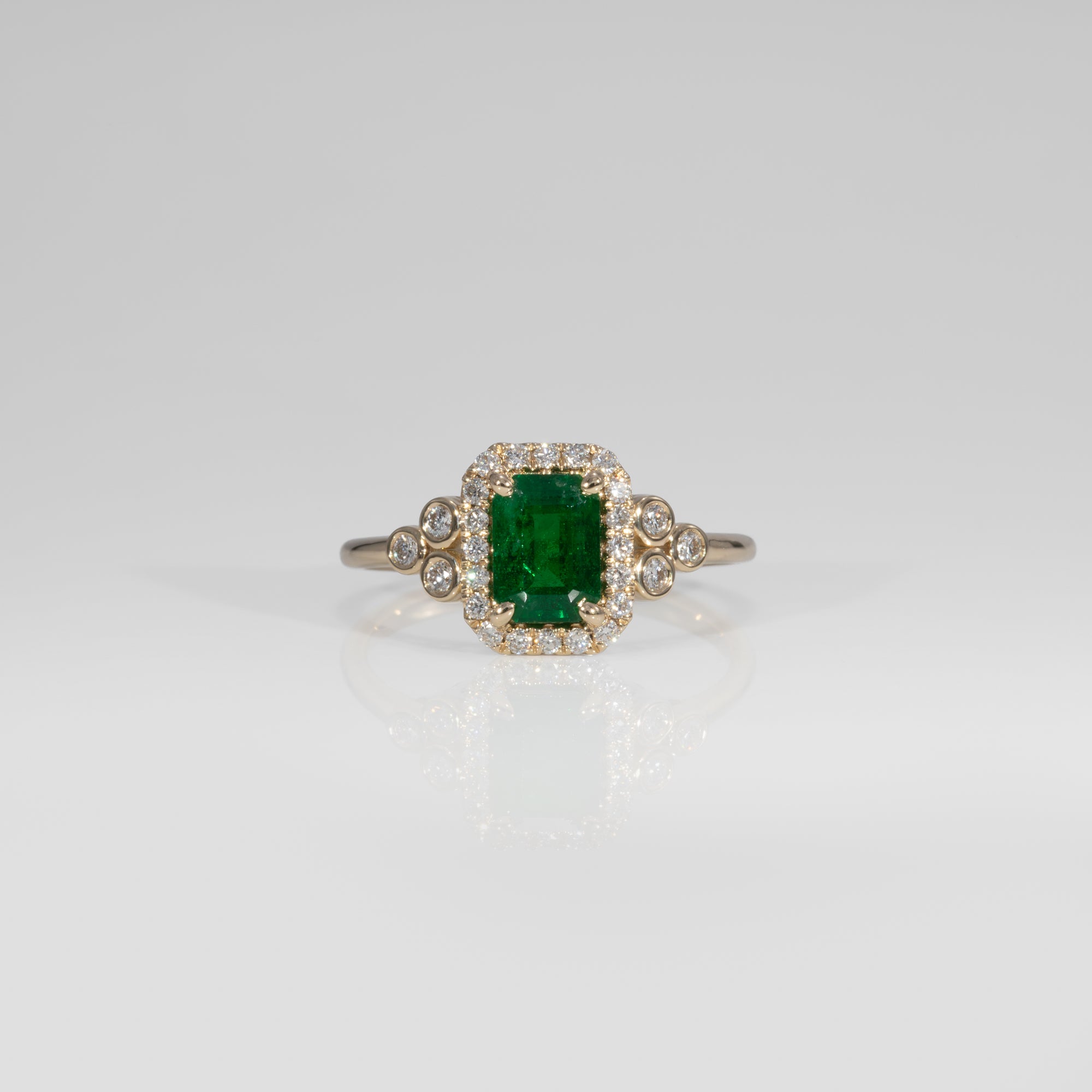 14K Yellow Gold Zambian Emerald Ring