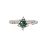 Sanvi 14K White Gold Alexandrite Diamond Ring | Oval 5x4mm