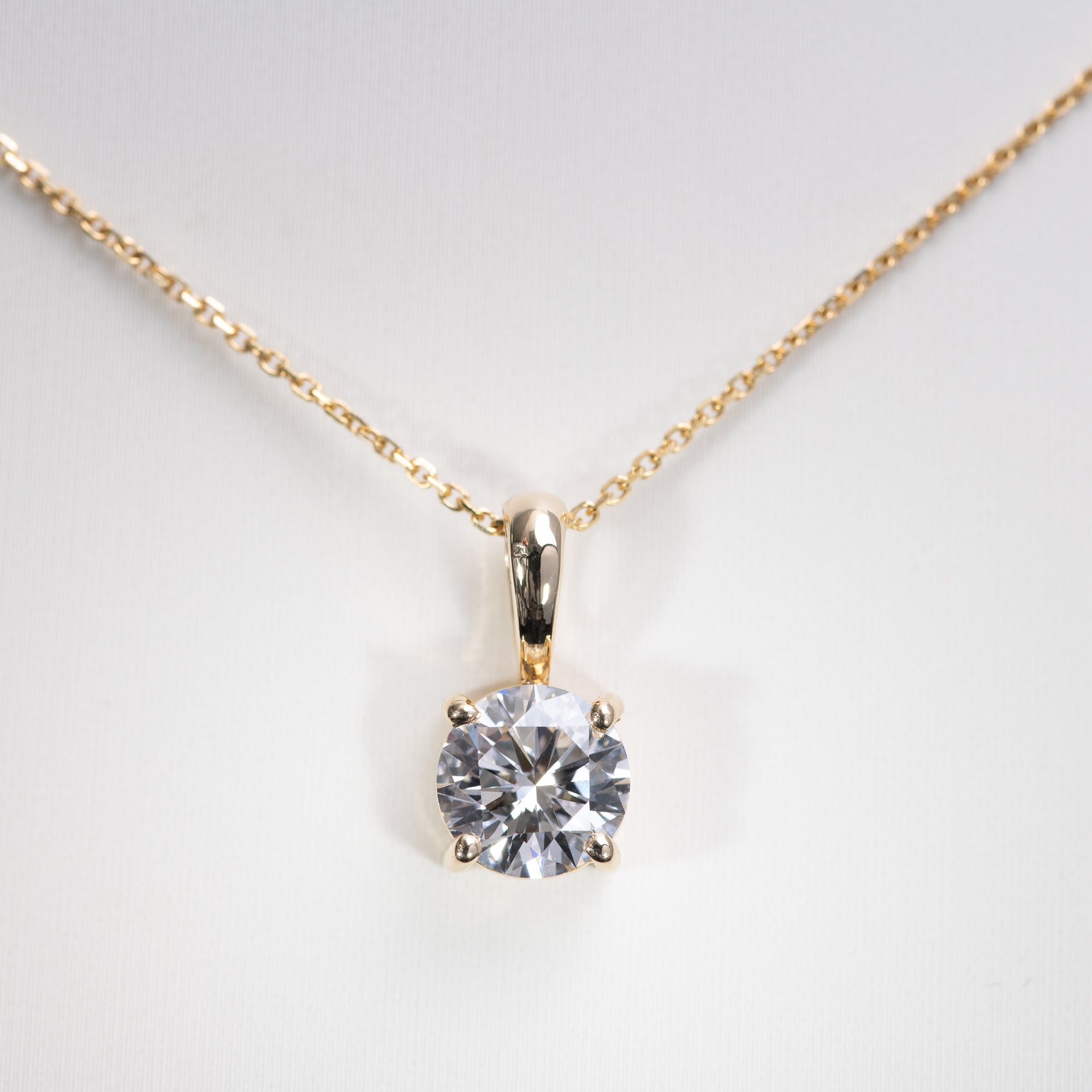 14K Yellow Gold Lab Grown Diamond Pendant