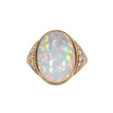 Kayla 14K Yellow Gold Ethiopian Opal and Diamond Ring | 17x12.5mm
