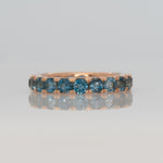 14K rose gold London blue topaz cluster ring