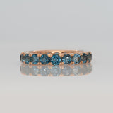 14K rose gold London blue topaz cluster ring