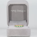 14K yellow gold diamond and emerald band ring