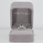 14K White Gold Zambian Emerald Ring
