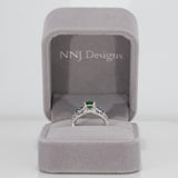 14K White Gold Zambian Emerald Ring