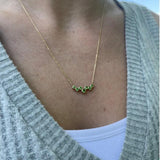 Monika 14K Yellow Gold Tsavorite Garnet Necklace | Attached Chain