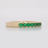 Zambian Emerald Band in Solid 14K Gold – Minimalist Green Emerald Fine Jewelry Stackable Ring