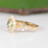 14K yellow gold demantoid garnet ring