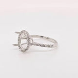 Angel Engagement Round Halo Ring Setting w Diamond Accents | Round 4.5mm  9mm 10mm 11mm 11.5mm