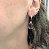 Mona 14K Yellow Gold Amethyst Levertops | Pear Shape 15x11mm