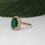 14K yellow gold emerald ring