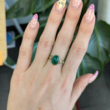 Arlo Solid 14K Gold  Zambian Emerald Ring with Natural Diamonds Accents: Oval, 11.3x8mm