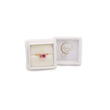 Olwen | 1.68ct Bicolor Tourmaline & Diamond Ring in 14K Yellow Gold – Emerald Cut 8×6mm – Bi-Color/Multi-Color Bicolor Tourmaline