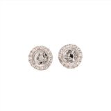 Angel Stud Earrings Semi Mount w Diamond Halo | Customizable