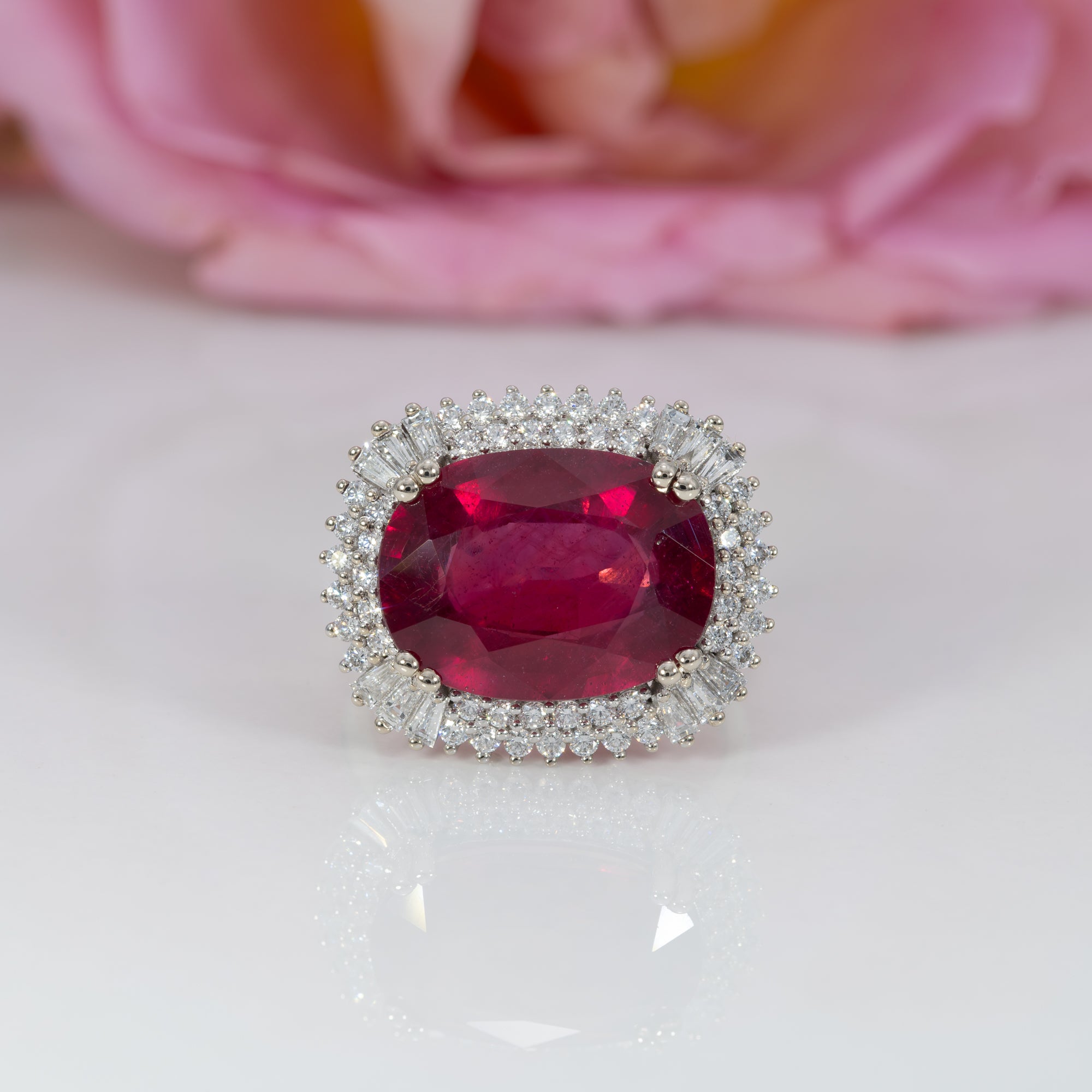 14K white & yellow gold madagascar ruby ring